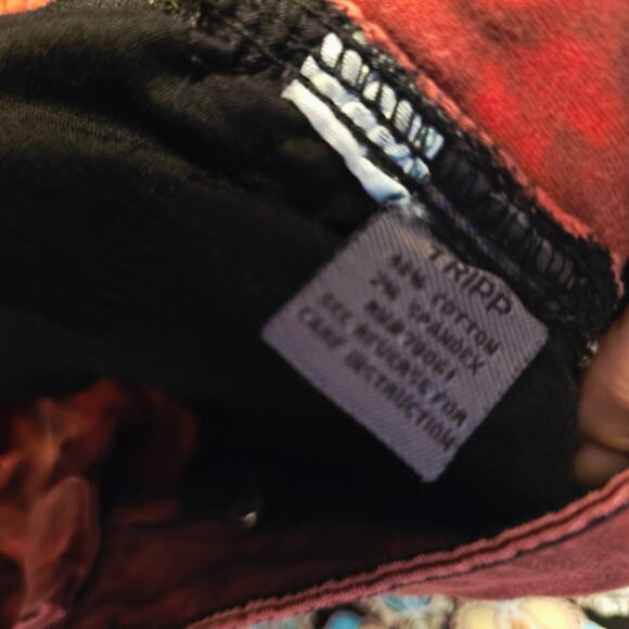 Tripp NYC Red Tie Dye Skinny Jeans - Rocker Chic - Picture 6 of 6